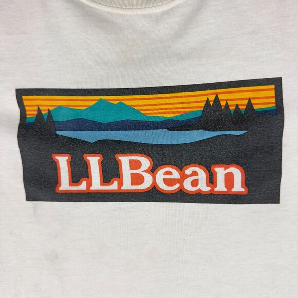 Vintage L.L.Bean Tee Adults L Regular White Slightly Fitted Graphic Logo - Picture 3 of 9